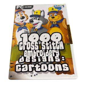 1000 Cross Stitch Embroidery Designs Cartoons CD-ROM For PC Windows